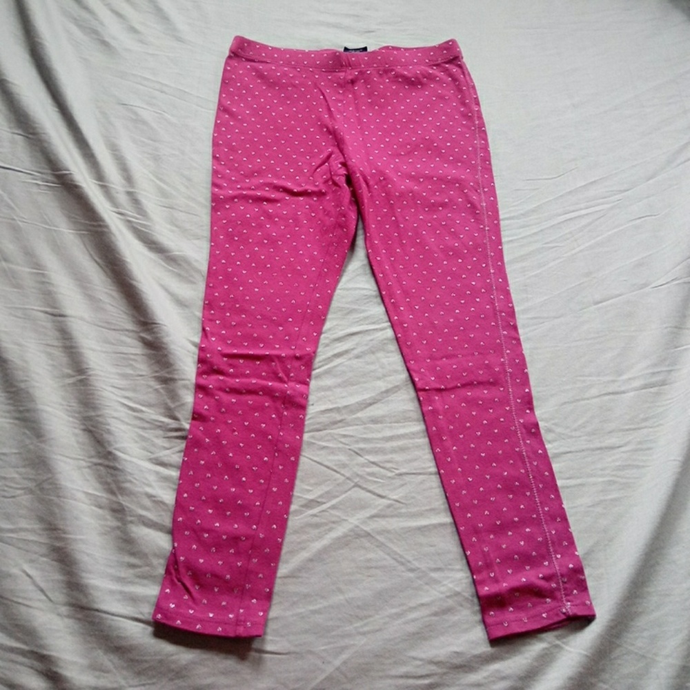 Faded Glory size 8 pink leggings with heart print